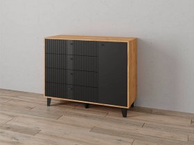 Комод «Катрин-13» ( дуб крафт золотой/карбон вулкан) в Минусинске - minusinsk.mebel-nsk.ru | фото