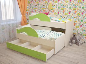 Кровать детская двухуровневая Радуга 80*160 в Минусинске - minusinsk.mebel-nsk.ru | фото