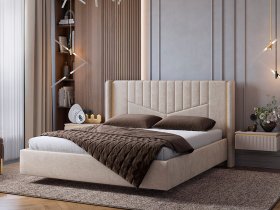 Кровать двуспальная 1,6м Диор (кашемир суфле (велюр)) в Минусинске - minusinsk.mebel-nsk.ru | фото