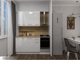 Кухонный гарнитур МДФ Выгодно и точка 1,5 м (белый глянец) в Минусинске - minusinsk.mebel-nsk.ru | фото