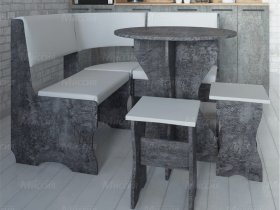 Кухонный уголок Лотос  (цемент темный к/з White) в Минусинске - minusinsk.mebel-nsk.ru | фото