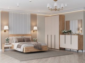 Модульная спальня Сицилия (дуб альпийский/тефия) в Минусинске - minusinsk.mebel-nsk.ru | фото