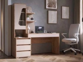 Стол компьютерный Пифагор (дуб вотан/кашемир) в Минусинске - minusinsk.mebel-nsk.ru | фото